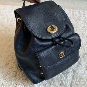 Coach Navy Mini Backpack